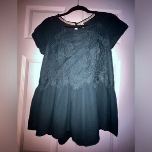 Green Lace Top Xhilaration